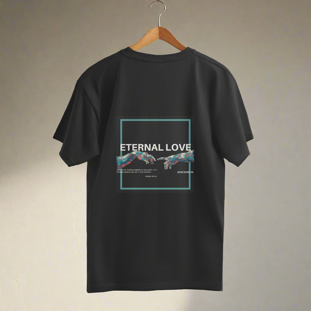 Eternal Love Premium Unisex Black Oversized T Shirt