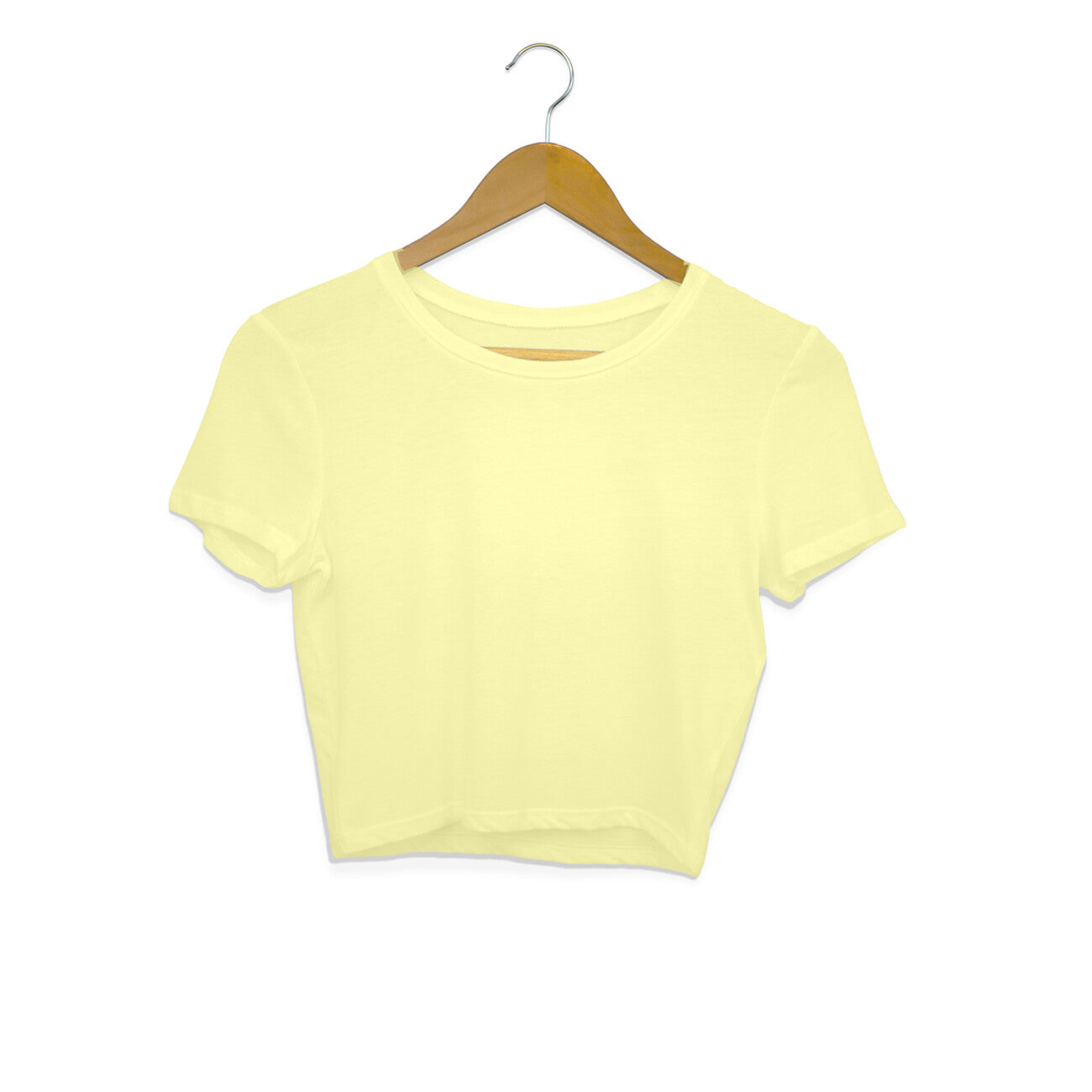 Women's Butter Yellow Slim Fit Crop Tops