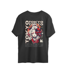 INCsane - Hannya Mask Black Oversized T-Shirt For Men